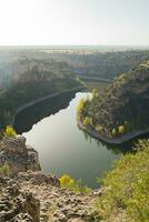 Antenne Aussicht von Fluss Biegungen. Dauer Fluss, Spanien. foto