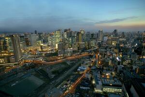 Osaka Stadtbild beim düster Nacht foto