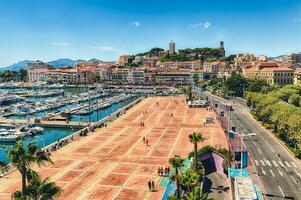 Antenne Aussicht Über das alt Hafen, Cannes, cote d'azur, Frankreich foto