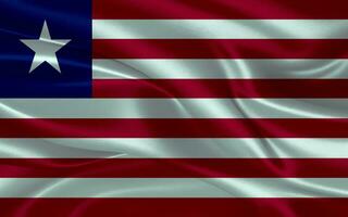 3d winken realistisch Seide National Flagge von Liberia. glücklich National Tag Liberia Flagge Hintergrund. schließen oben foto