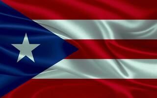 3d winken realistisch Seide National Flagge von puerto Rico. glücklich National Tag puerto rico Flagge Hintergrund. schließen oben foto