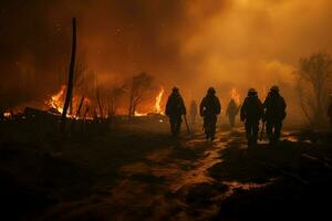 Lauffeuer Wald Feuer verschlingt Wald Feuer Spreads wild ai generiert foto