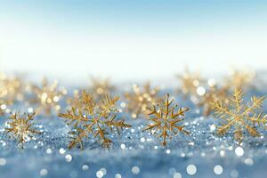 ai generiert Schneeflocken anmutig dekorieren ein Winter Wunderland Weihnachten Schnee Licht Hintergrund ai generiert foto