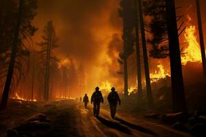 Lauffeuer Wald Feuer verschlingt Wald Feuer Spreads wild ai generiert foto