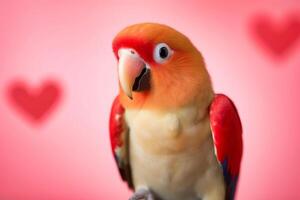 ai generiert. Lovebird posieren auf Valentinstag Tag foto