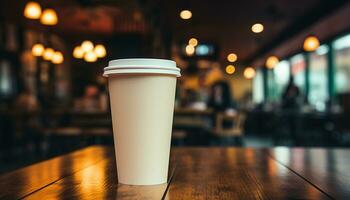 ai generiert frisch Kaffee Bohne Paket auf Tisch, schließen oben von Koffein trinken generiert durch ai foto