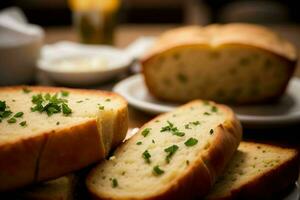 ai generiert Knoblauch Brot. Profi Foto