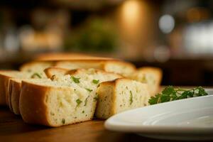 ai generiert Knoblauch Brot. Profi Foto