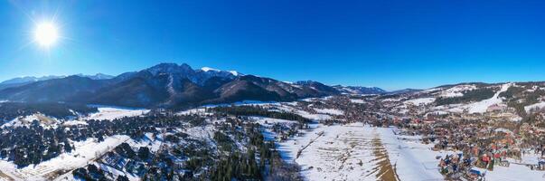 Antenne Winter tatra Berg Landschaft von Zakopane foto