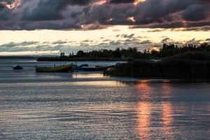 Sonnenuntergang auf das Bucht von Puck foto