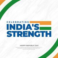 glücklich Republik Tag Indien Sozial Medien Post Vorlage im Hindi Kalligraphie im Hindi Gantantra diwas meint Republik Tag foto