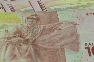 indonesisch Währung einer hundert tausend Rupiah foto