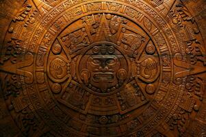 aztekisch Kalender oder Mexikaner Sonne Stein im Fachmann Qualität zu drucken oder verwenden wie ein Hintergrund foto