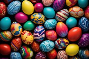 ai generiert Ostern Eier Hintergrund foto