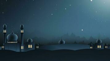 ai generiert golden Mond und Sterne Moschee - - 3d Illustration foto