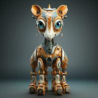 ai generiert 3d Karikatur Giraffe Roboter foto