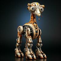 ai generiert 3d Karikatur Giraffe Roboter foto