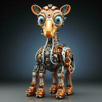 ai generiert 3d Karikatur Giraffe Roboter foto