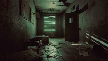 Innere von Krankenhaus im Pripyat verlassen Stadt im Tschernobyl foto