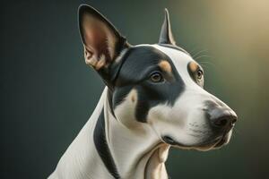 ai generiert Weiß Labrador Retriever Hund Porträt auf ein solide Farbe Hintergrund. Studio Schuss. generativ ai foto