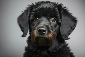 ai generiert Weiß Labrador Retriever Hund Porträt auf ein solide Farbe Hintergrund. Studio Schuss. generativ ai foto