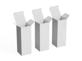 Box Verpackung Weiß Farbe und Hintergrund Karton Papier mit realistisch Textur foto