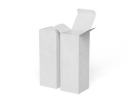 Box Verpackung Weiß Farbe und Hintergrund Karton Papier mit realistisch Textur foto