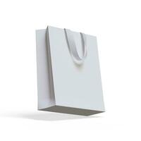Einkaufen Tasche mit realistisch Papier Textur isoliert auf Weiß Hintergrund Illustration 3d Rendern foto