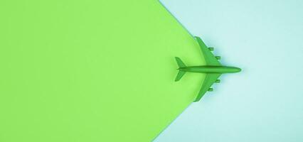nachhaltig Luftfahrt Konzept - - Grün Ebene. Banner Bild, Kopieren Raum. foto