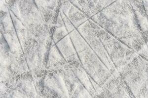 Spuren auf das Eis von Rollschuhe auf das Eisbahn foto