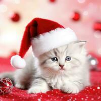 ai generiert bezaubernd flauschige Hamster Santa Hut Sitzung Weihnachten Geschenk Box Beleuchtung Foto Neu Jahr Poster