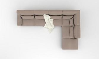 Sofa Draufsicht Möbel 3D-Rendering foto