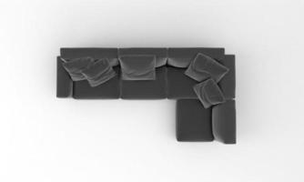 Sofa Draufsicht Möbel 3D-Rendering foto