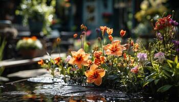 ai generiert Frische und Schönheit im Natur ein Rosa Blume blühen generiert durch ai foto