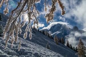 Herbst und Winter im das Französisch Alpen foto