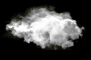 Single Wolke isoliert Über schwarz Hintergrund foto
