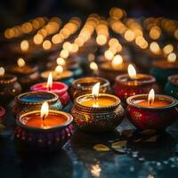 ai generiert Diwali Diya Lampe ai generativ foto