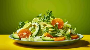 ai generiert Zitrus, Fenchel und Avocado Salat foto