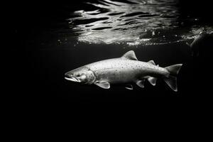 ai generiert frisches Wasser Ozean schwimmen Tier Wasser Lachs Meer Leben unter Wasser See Fauna Fluss Fisch foto