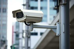 ai generiert bewachen Aussicht Aufzeichnung elektronisch Kamera sichern schützen Sicherheit Eigentum Spion Technologie städtisch foto