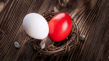 bunt Ostern Eier. beschwingt, festlich Urlaub Dekorationen symbolisieren Frühling Feier und traditionell aufwendig Designs foto