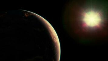 Sphäre des nächtlichen Erdplaneten im Weltraum foto