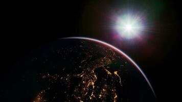 Planet Erde Globus Aussicht von Raum zeigen realistisch Erde Oberfläche foto