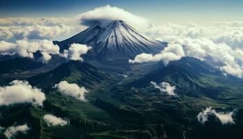 ai generiert majestätisch Berg Gipfel, schneebedeckt und still, im japanisch Herbst generiert durch ai foto