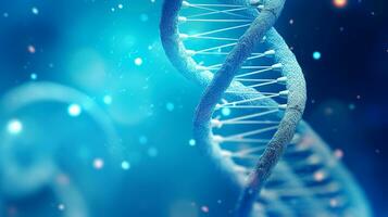 ai generiert Digital Illustration DNA Struktur im Blau Hintergrund. foto