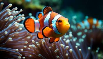 ai generiert unter Wasser Schönheit Fisch, Riff, Natur, Tier, Wasser, tropisch Klima generiert durch ai foto