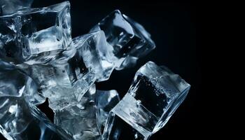ai generiert transparent Eis Kristall spiegelt das Schönheit von Natur kalt Temperatur generiert durch ai foto