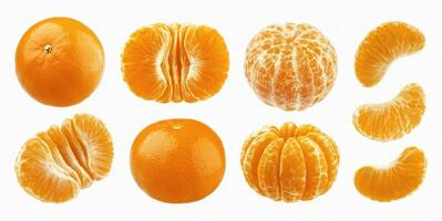 Mandarine, Mandarine, Clementine isoliert auf Weiß Hintergrund. Sammlung foto