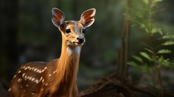 ai generiert Gebell Hirsch natura Tier Hintergrund Hintergrund foto