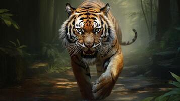 ai generiert Bengalen Tiger natura Tier Hintergrund Hintergrund foto